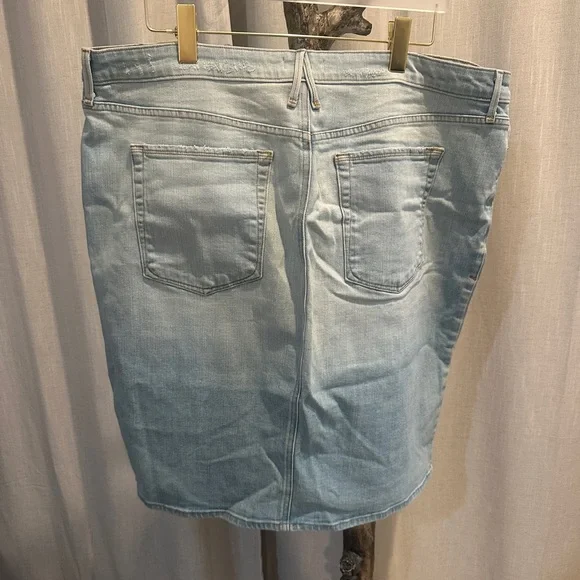 Good American Light Blue Denim Mini Skirt with Front Slit Plus Size 22 - Picture 3 of 5